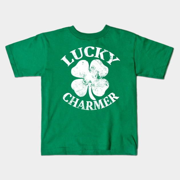 LUCKY CHARMER Funny St Patrick's Day Kids T-Shirt by maexjackson